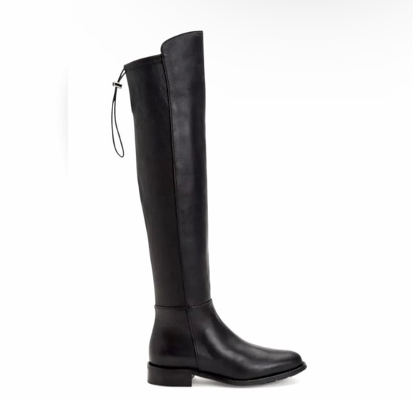 Aquatalia Norina Black Leather Over the Knee Boots